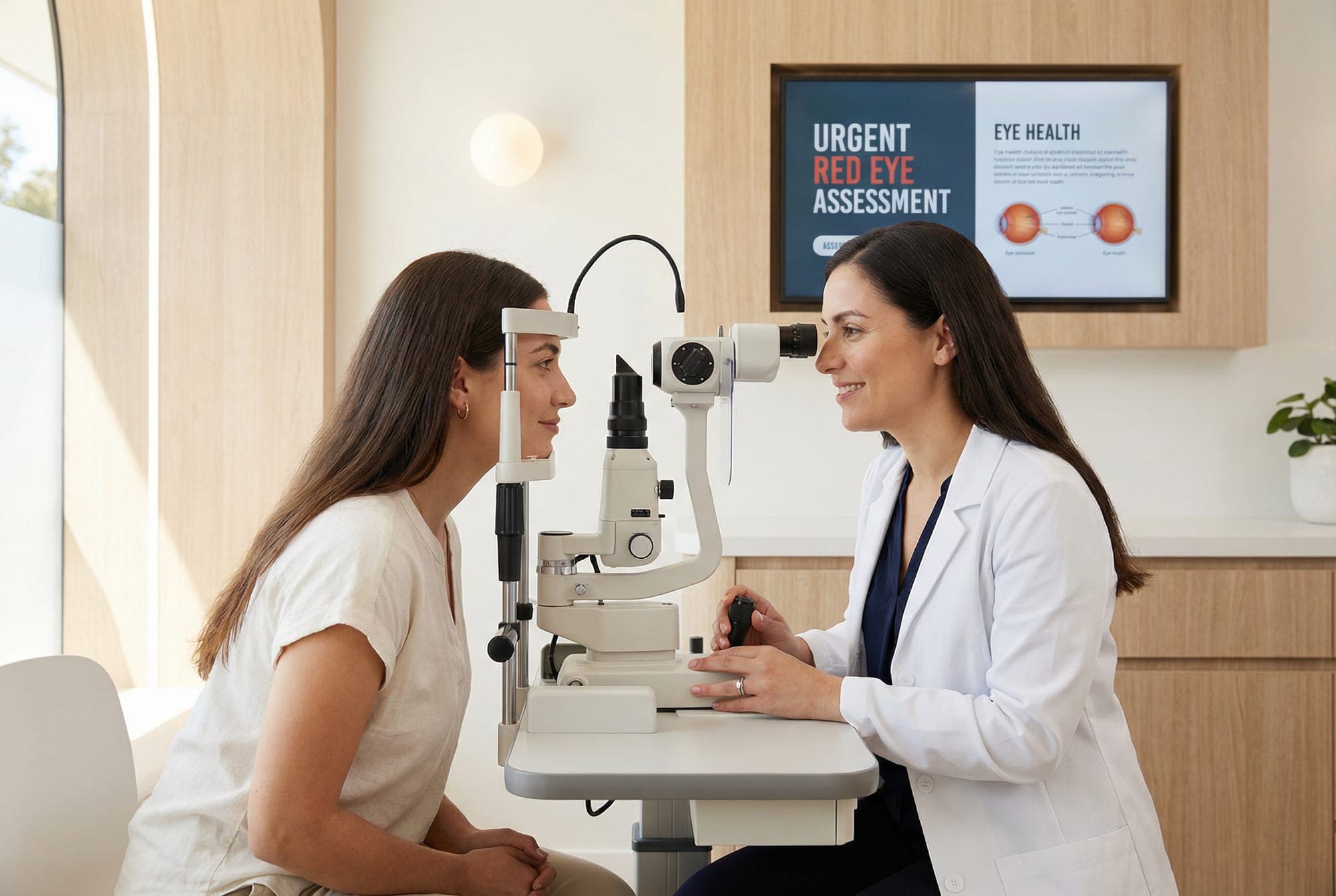 Red eye assessment imagery.